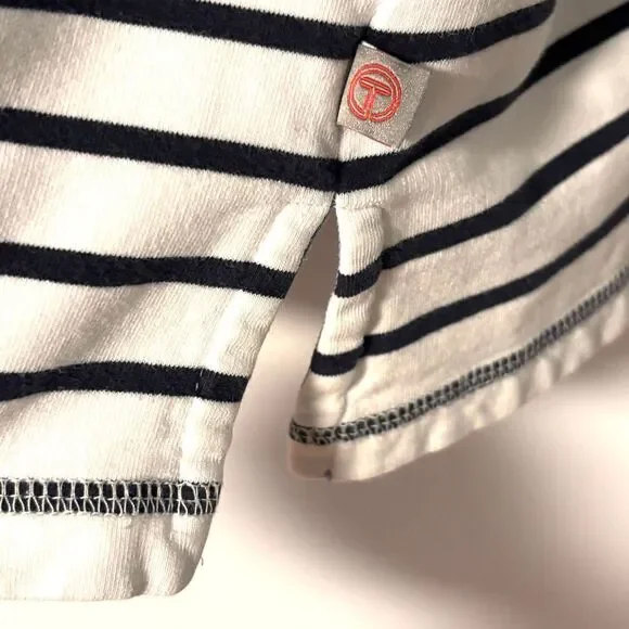 Talbots 3X French Terry red white & blue stripe full zip hoodie pockets cotton & - Picture 8 of 11